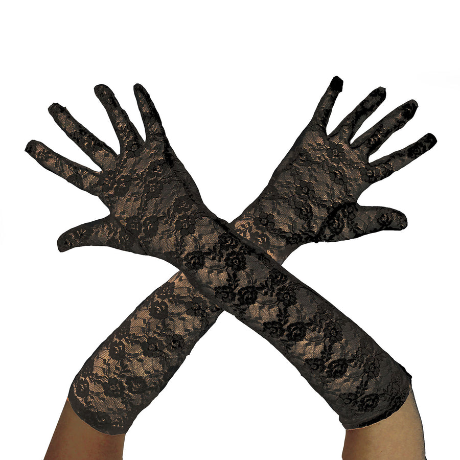 Long Lace Gloves (Black)