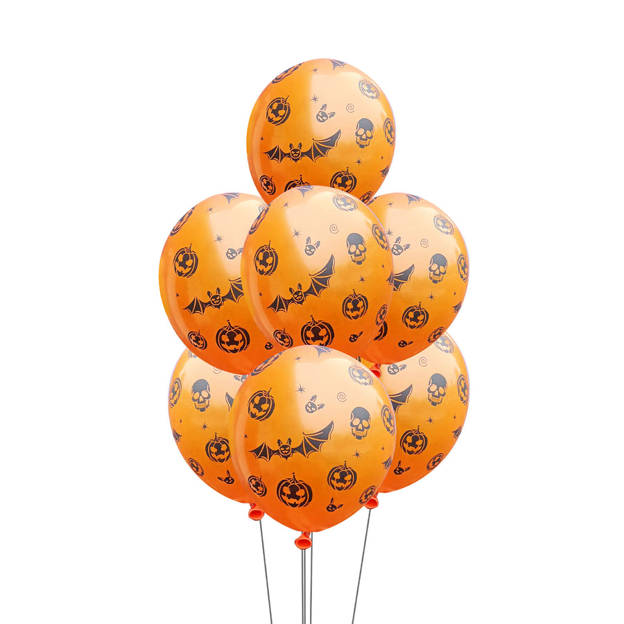 Halloween Balloons (Orange Skulls and Bats)