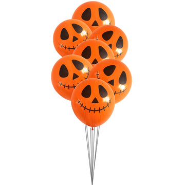 Halloween Balloons (Orange Skeleton Face)