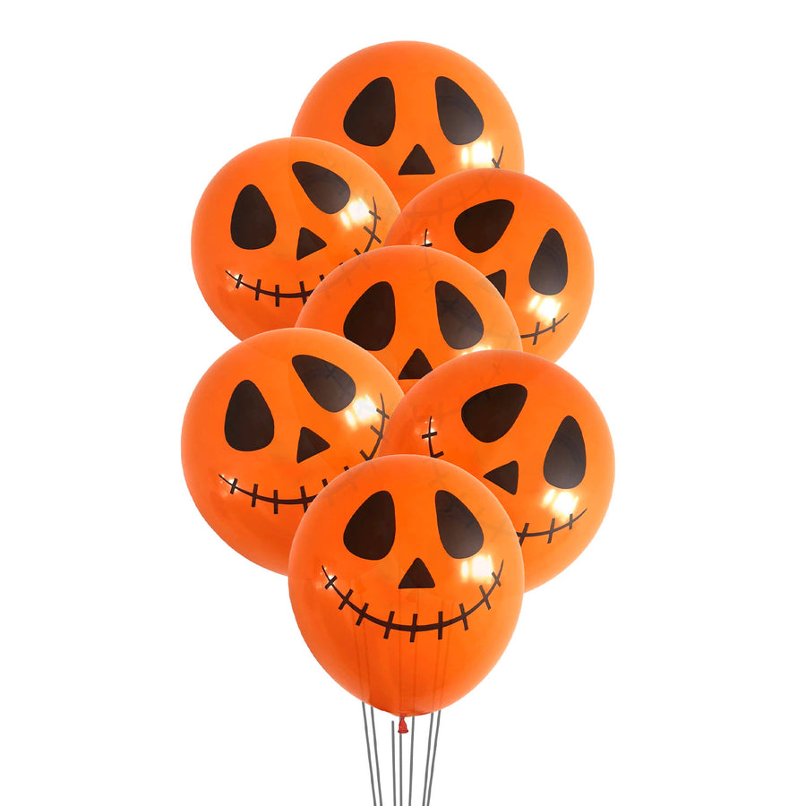 Halloween Balloons (Orange Skeleton Face)