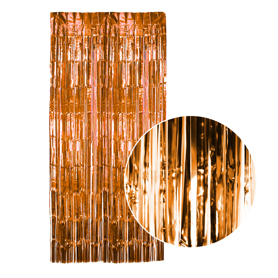 Copper Orange Metallic Curtain