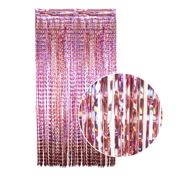 Light Pink Iridescent Tinsel Curtain