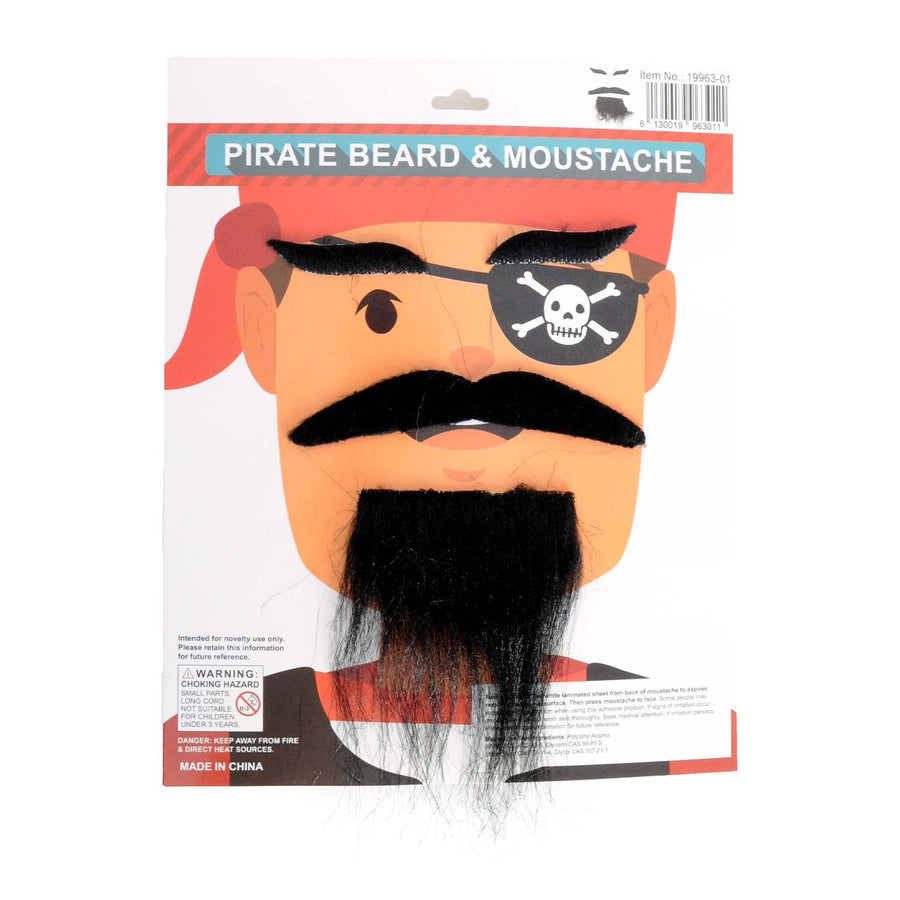 Party Pirate Moustache Beard Eyebrows Kit