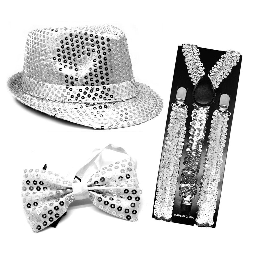 70s Disco Costume Accessory Set (Silver)