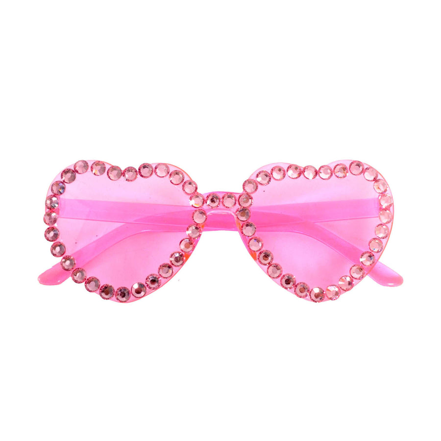 Pink Diamanté Hearts Party Glasses