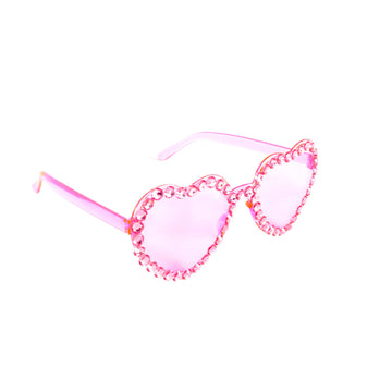 Pink Diamanté Hearts Party Glasses