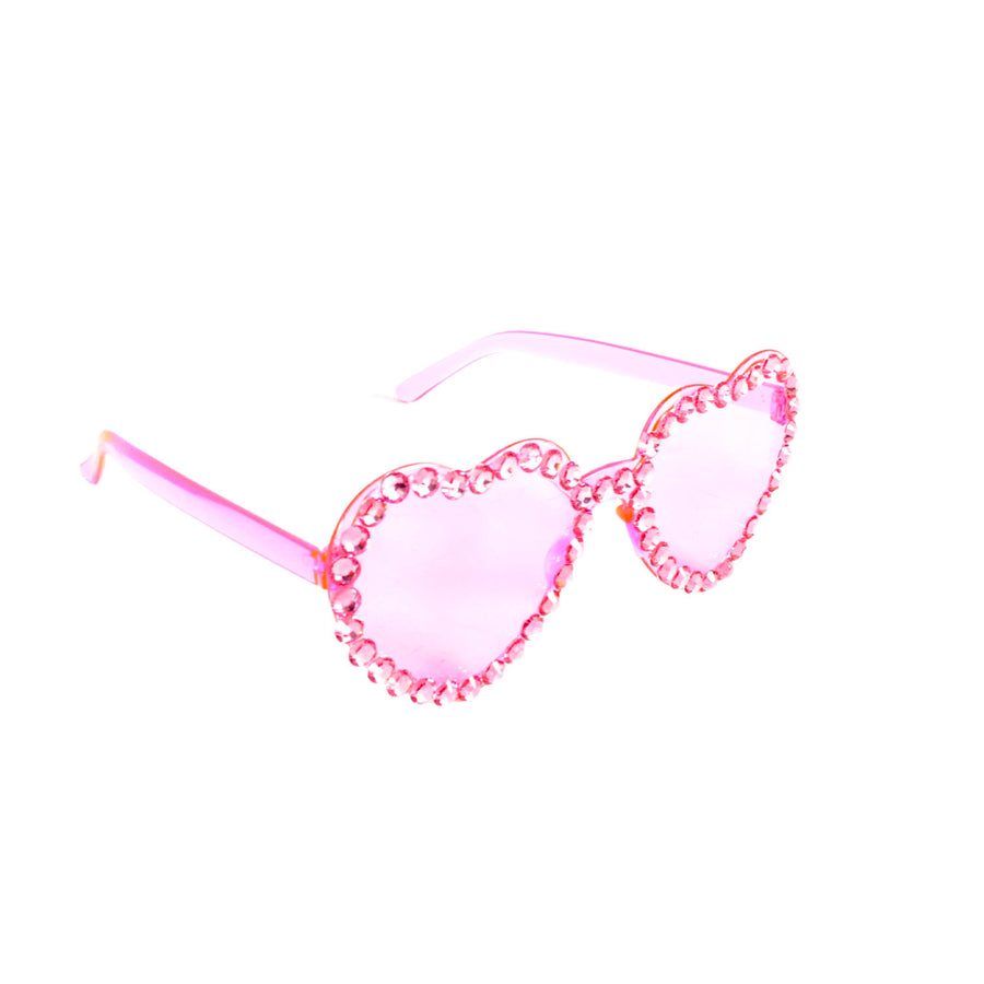 Pink Diamanté Hearts Party Glasses