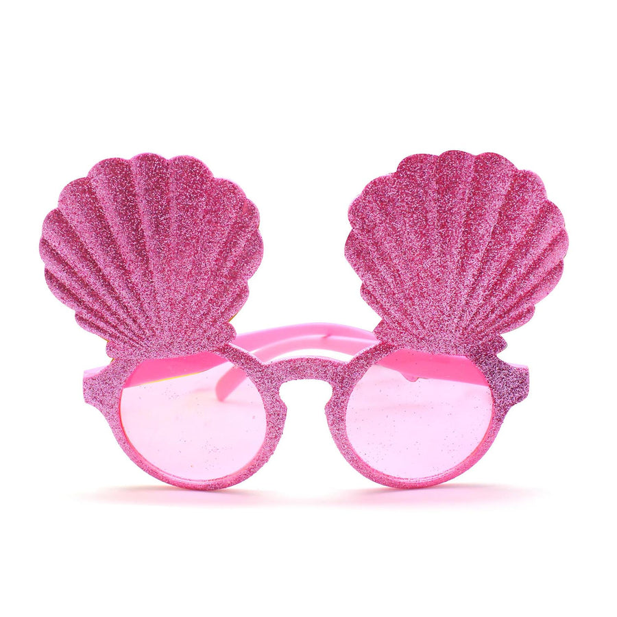 Pink Glitter Shell Party Glasses