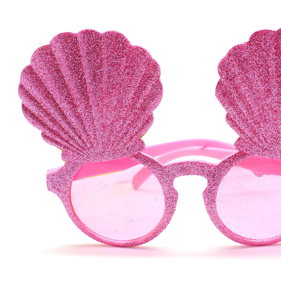 Pink Glitter Shell Party Glasses