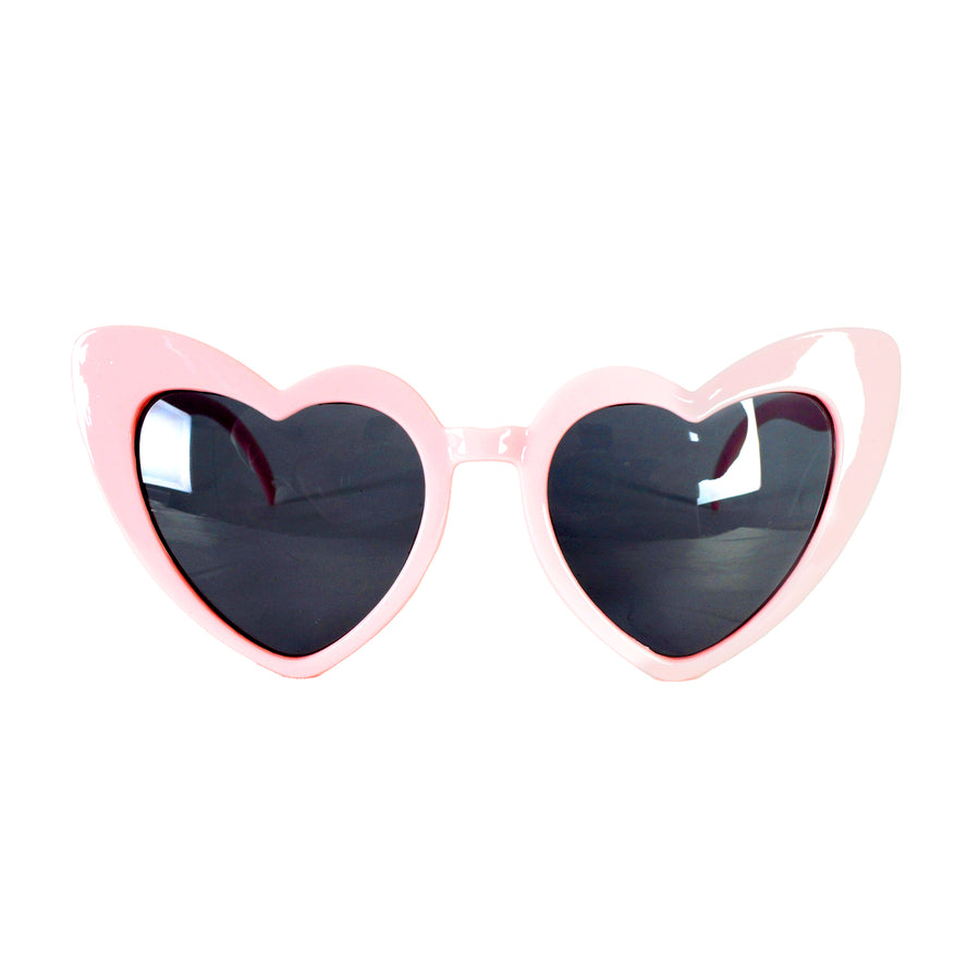 Light Pink Hearts Party Glasses with Dark Lens