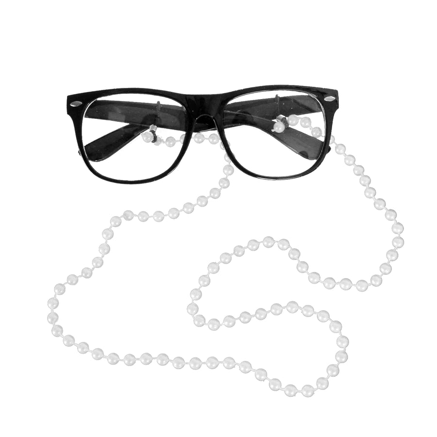 Grandma Glasses with Pearl Chain