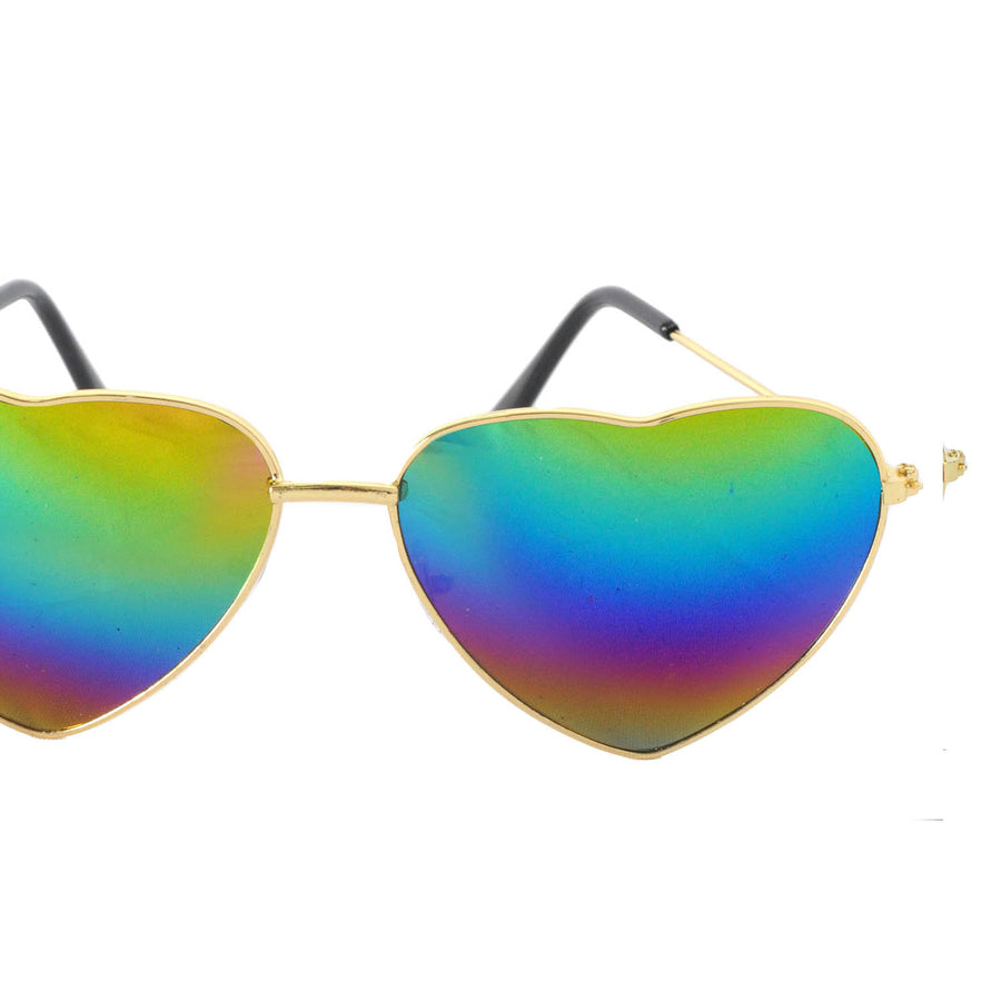 Heart Party Glasses with Metal Frame (Rainbow)