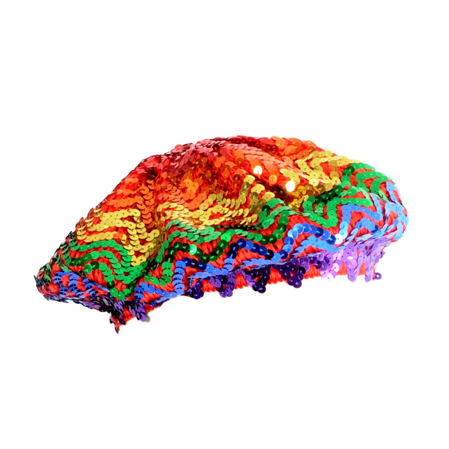 Sequin Beret Hat (Rainbow)