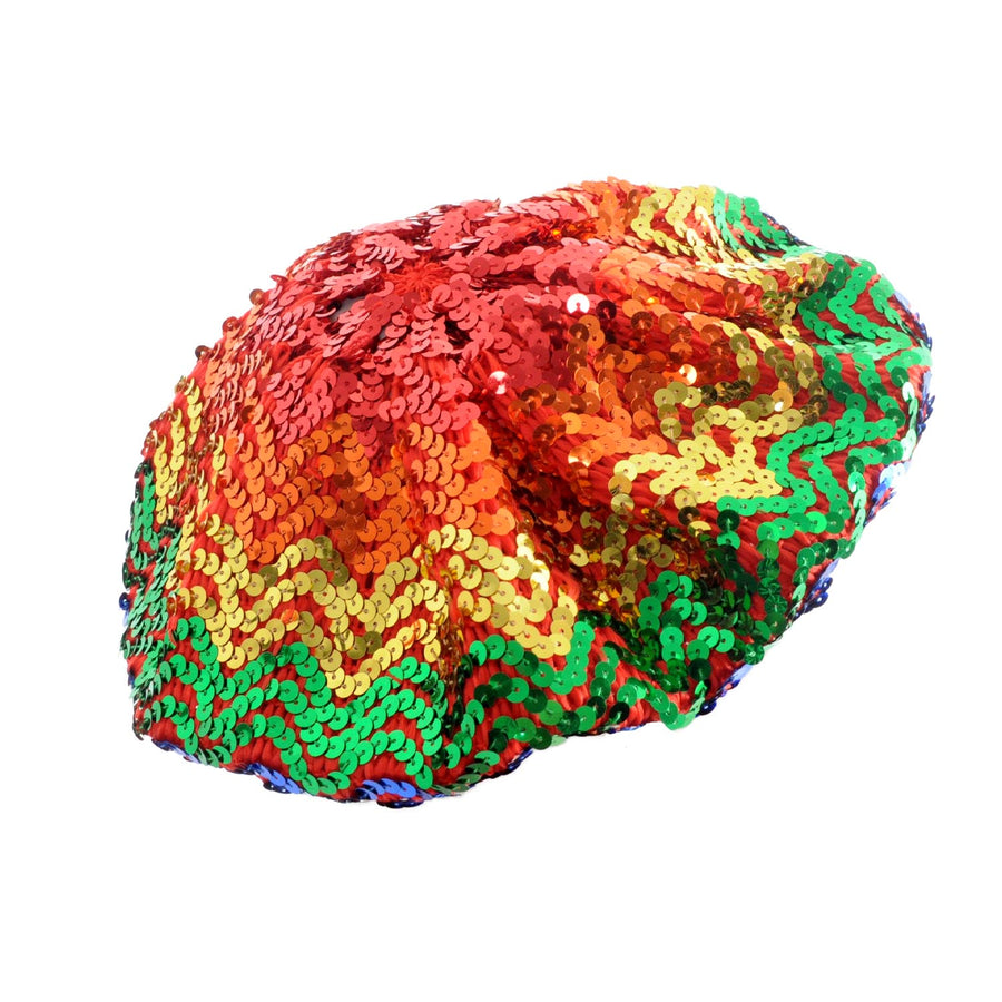 Sequin Beret Hat (Rainbow)