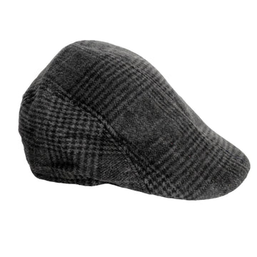 Vintage Old Man Flat Cap (Dark Grey Check)