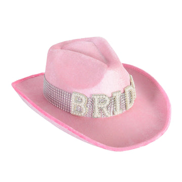 Metallic Bride Cowboy Hat (Pink)