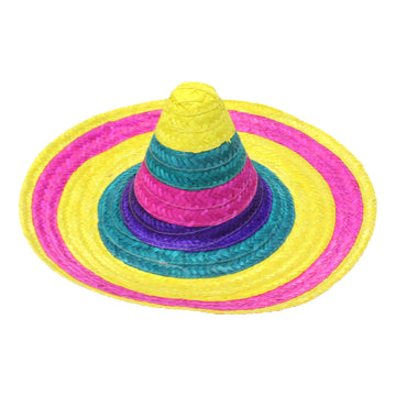 Large Mexican Straw Hat (Yellow Rim)