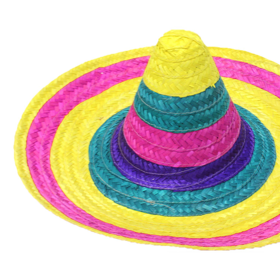 Large Mexican Straw Hat (Yellow Rim)