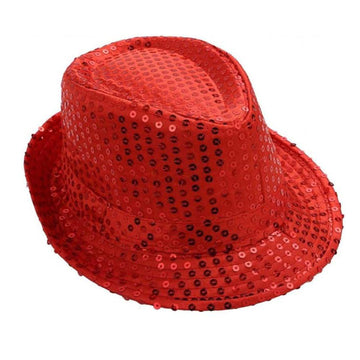 Red Sequin Trilby Hat