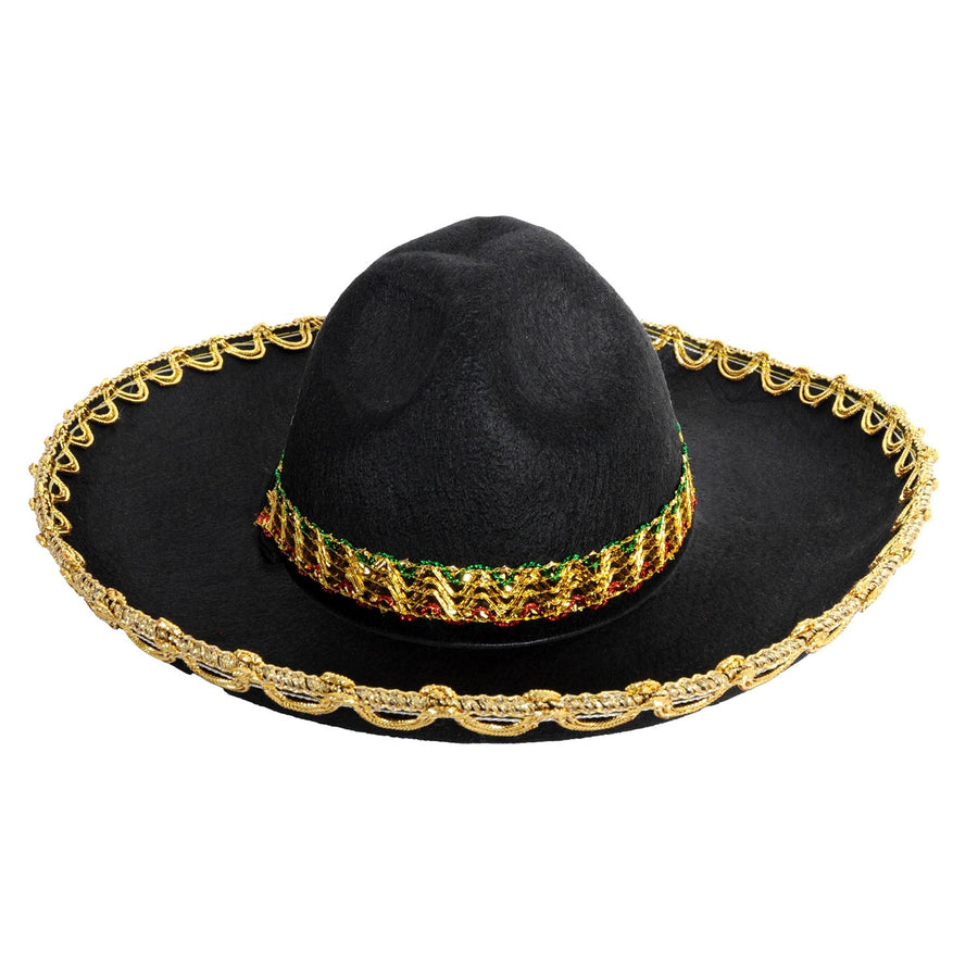 Small Mexican Sombrero Hat (Gold Rim)