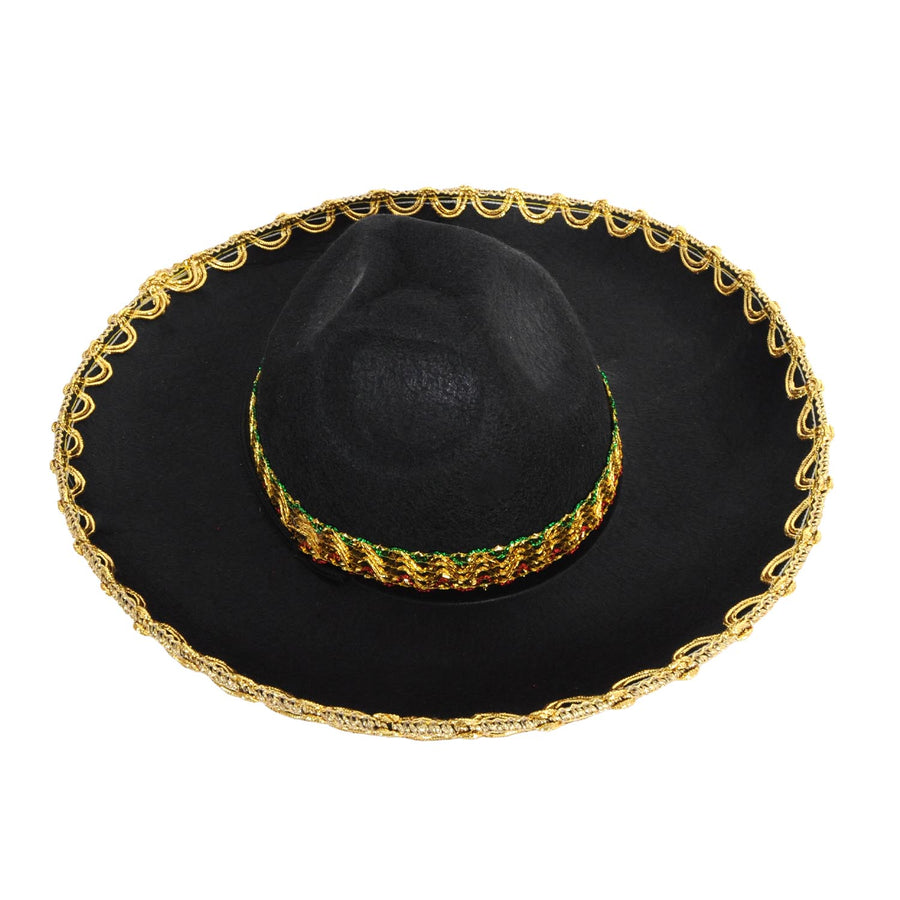 Small Mexican Sombrero Hat (Gold Rim)