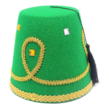 Deluxe Green Arabian Fez Hat