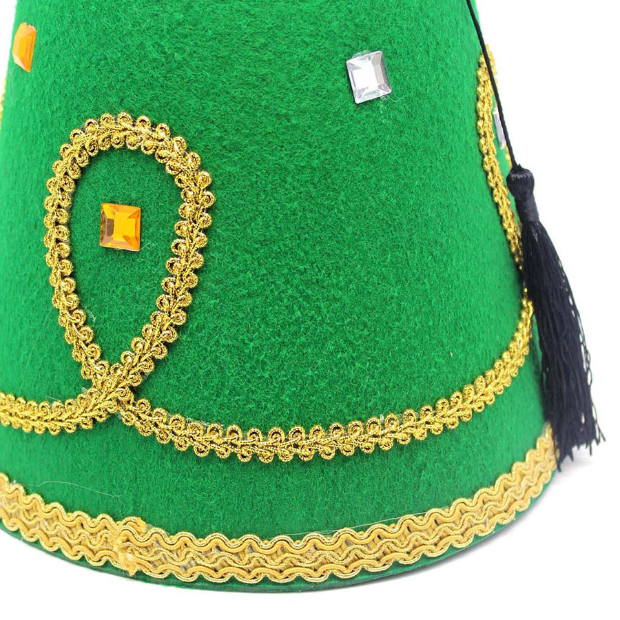 Deluxe Green Arabian Fez Hat