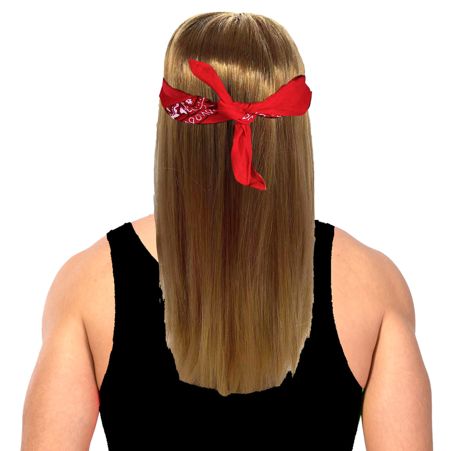 Ginger Rockstar Wig with Red Bandana