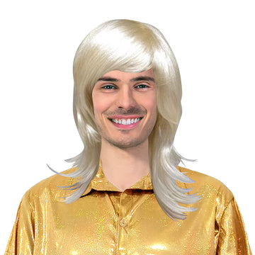 Mens 70s Long Wig (Blonde)