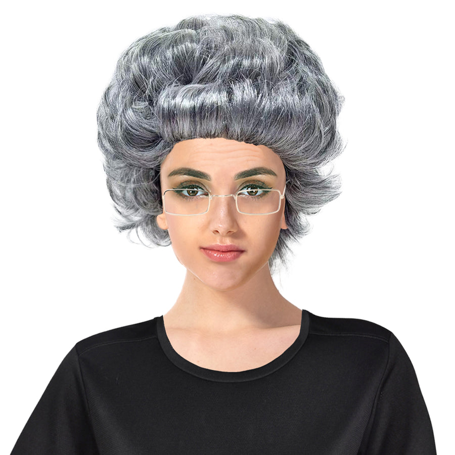 Curly Grandma Wig (Grey)