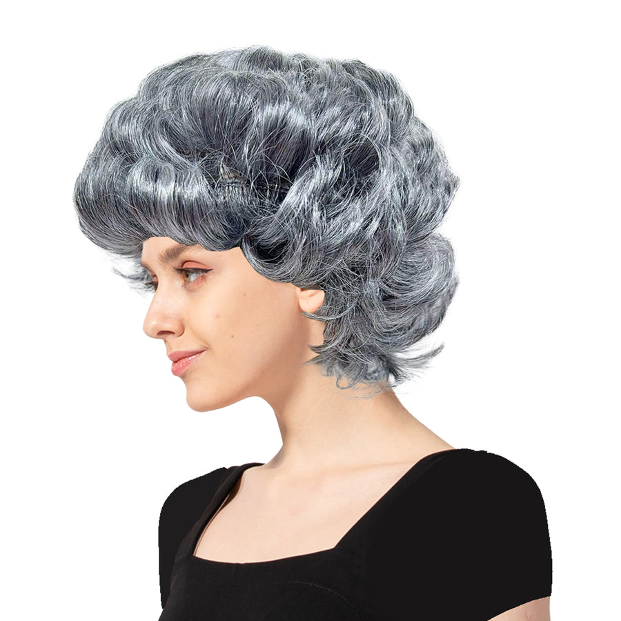 Curly Grandma Wig (Grey)