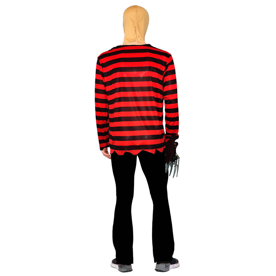 Adult Red Black Stripe Killer Man Costume