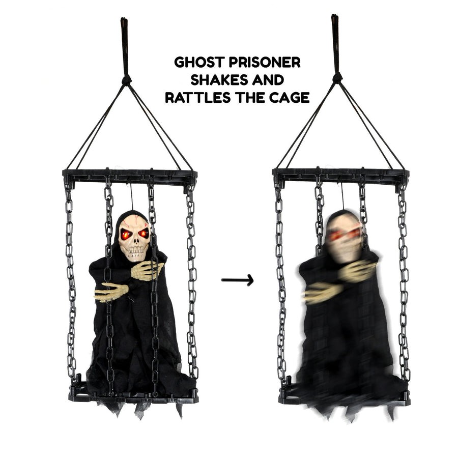 Animated Ghost Prisoner in Cage