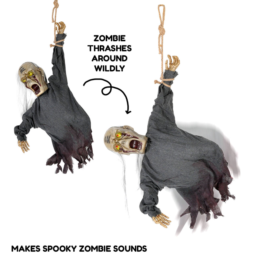 Animated Hanging Zombie (Grey)