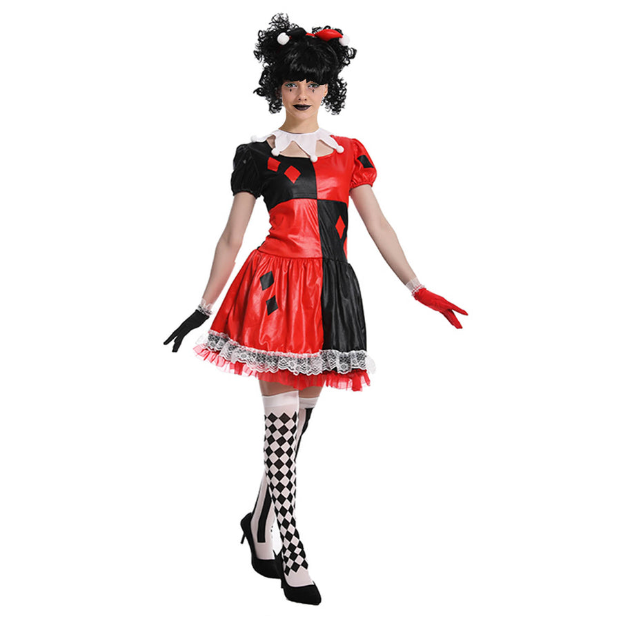 Adult Red Jester Girl Costume