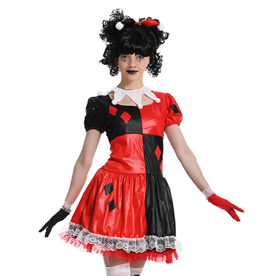 Adult Red Jester Girl Costume