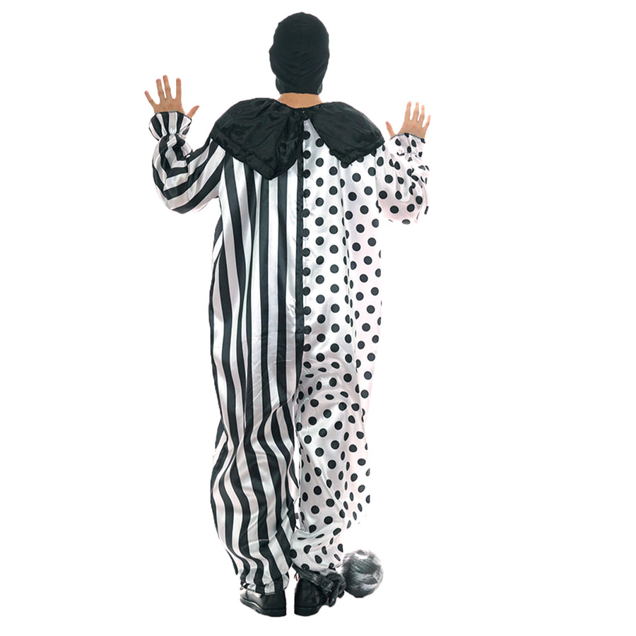 Adult Black and White Clown Costume