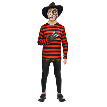 Children Red Black Stripe Killer Costume