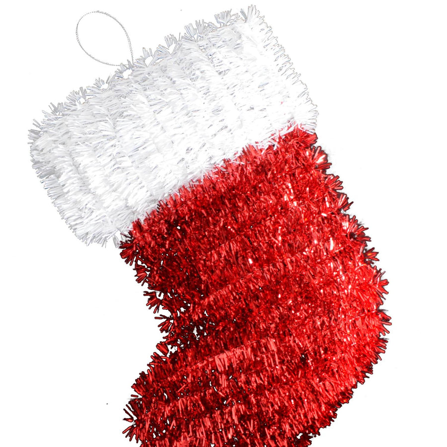 Christmas Tinsel Decoration (Santa Stocking)