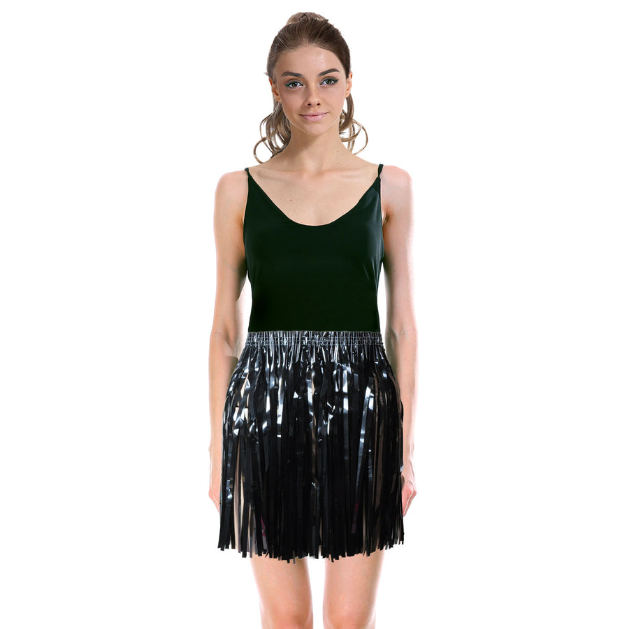 Black Tinsel Fringe Skirt