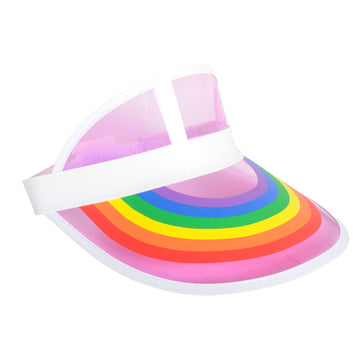 Rainbow Perspex Visor White Rim (Pink)