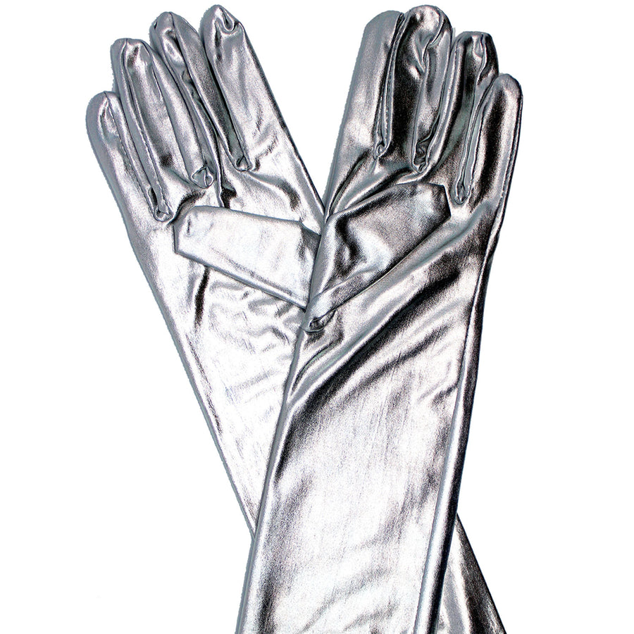 Long Metallic Glove (Silver)