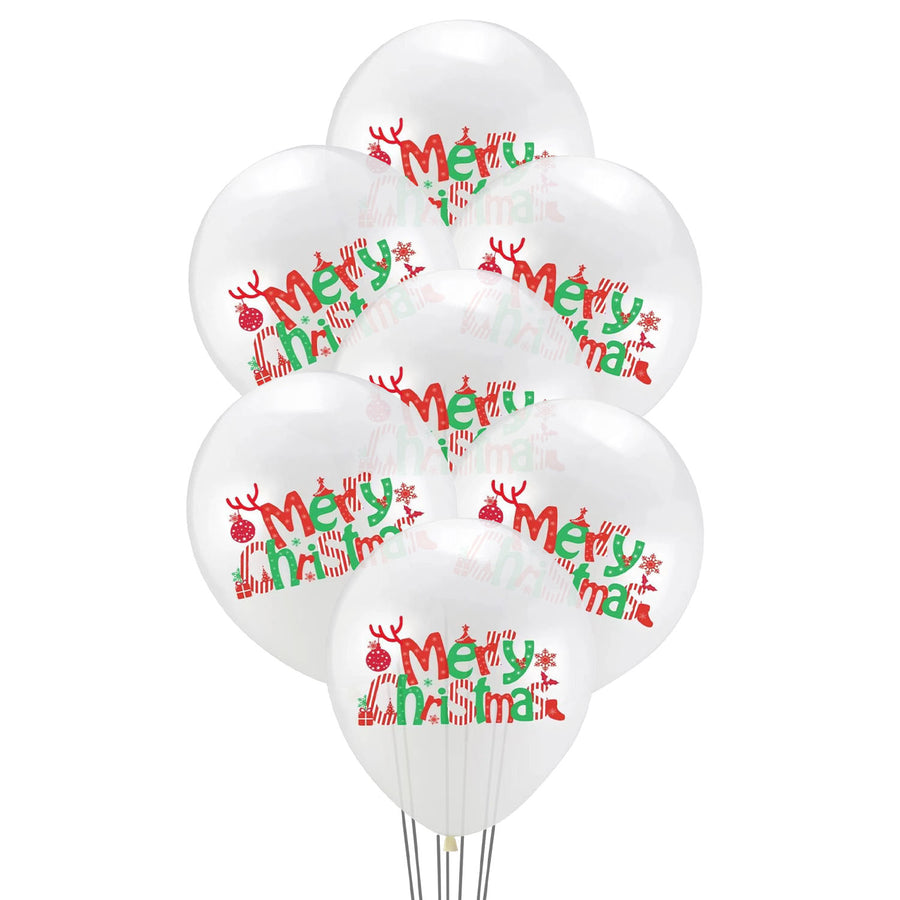 Merry Christmas Balloons (White)