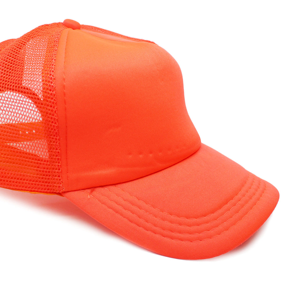 Fluro Orange Half Mesh Baseball Cap