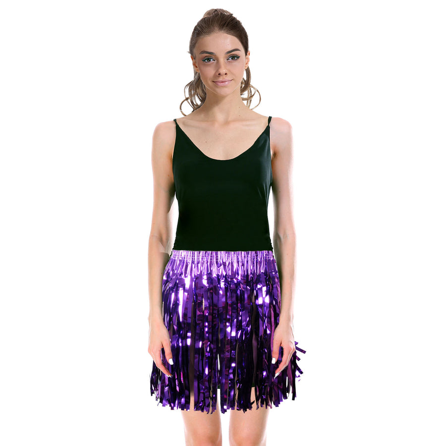 Purple Tinsel Fringe Skirt