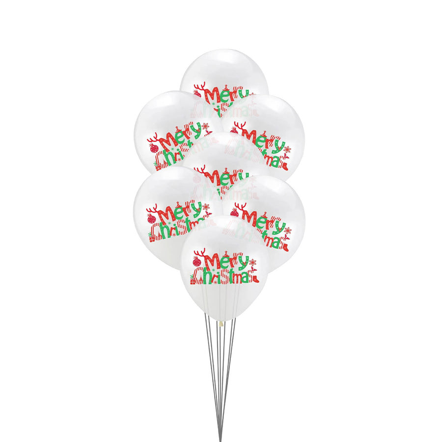 Merry Christmas Balloons (White)