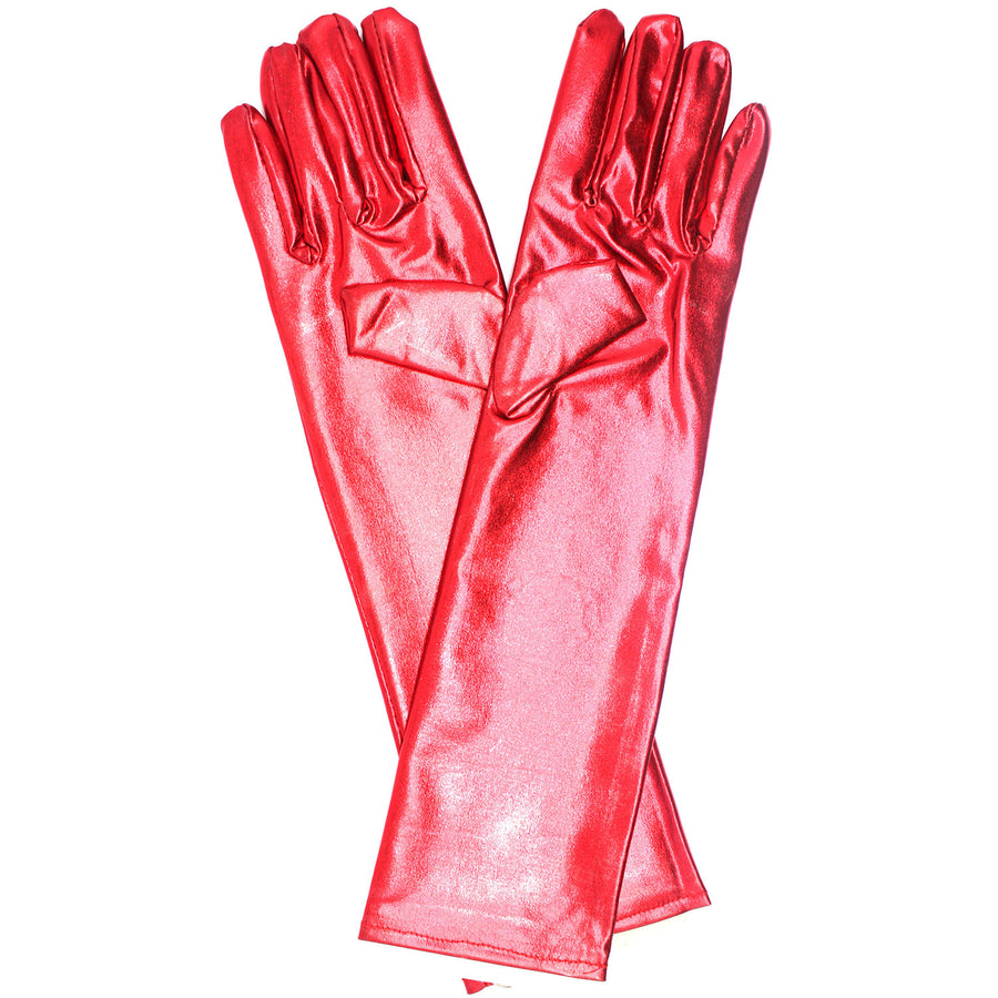 Long Metallic Glove (Red)