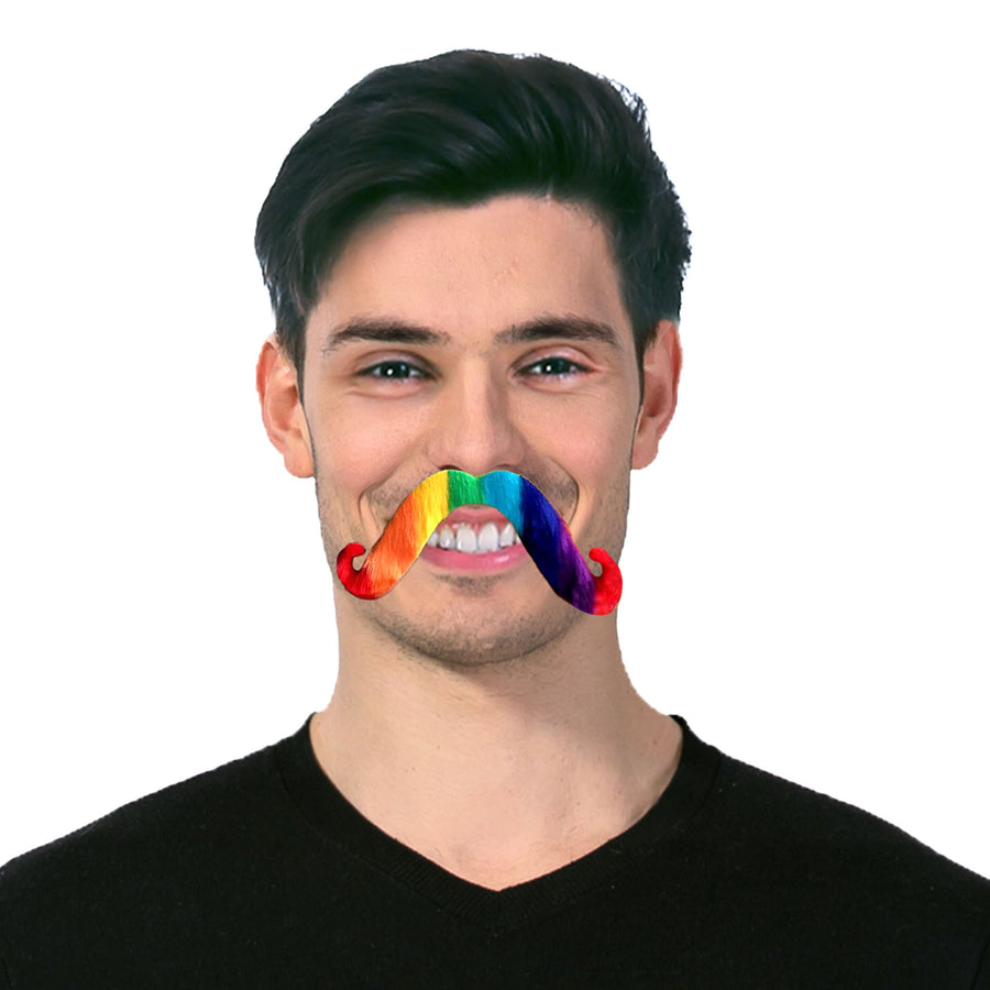 Rainbow Fancy Party Moustache