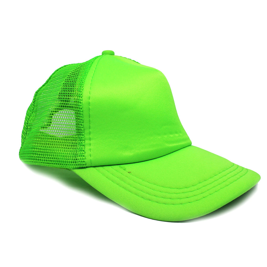 Fluro Green Half Mesh Baseball Cap