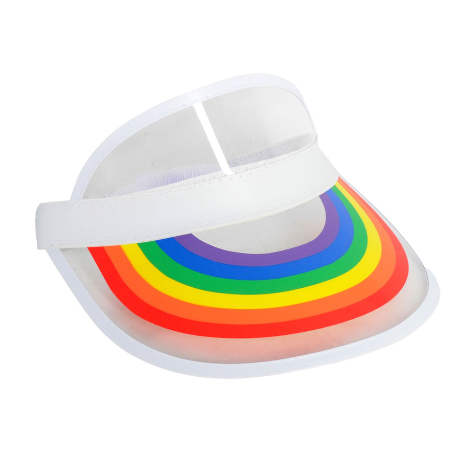 Rainbow Perspex Visor White Rim (Clear)